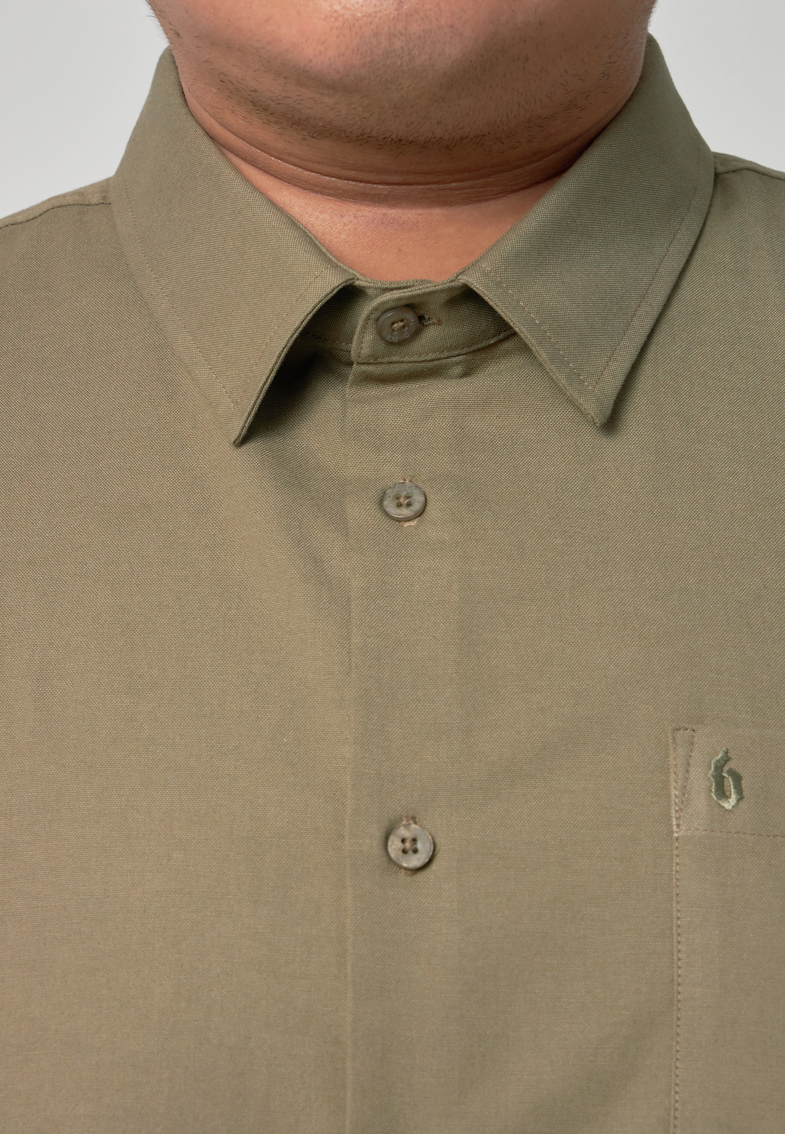 Kemeja Lelaki Plus Size | Baju Lelaki Plus Size | Plus Size Shirt | Baju Plus Size | Big Size Shirt #color_Olive Green