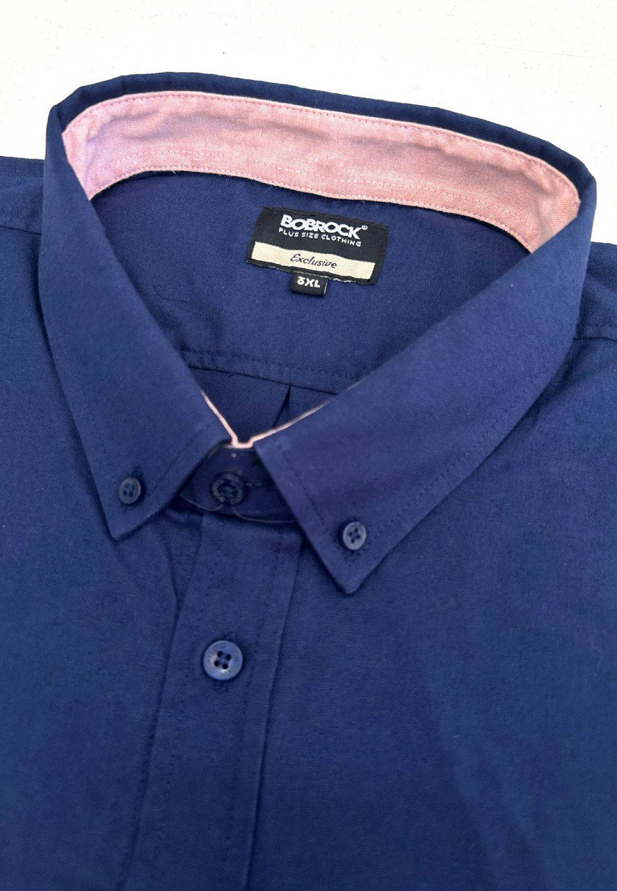Kemeja Lelaki Plus Size | Baju Lelaki Plus Size | Plus Size Shirt | Baju Plus Size | Big Size Shirt #color_Navy Blue