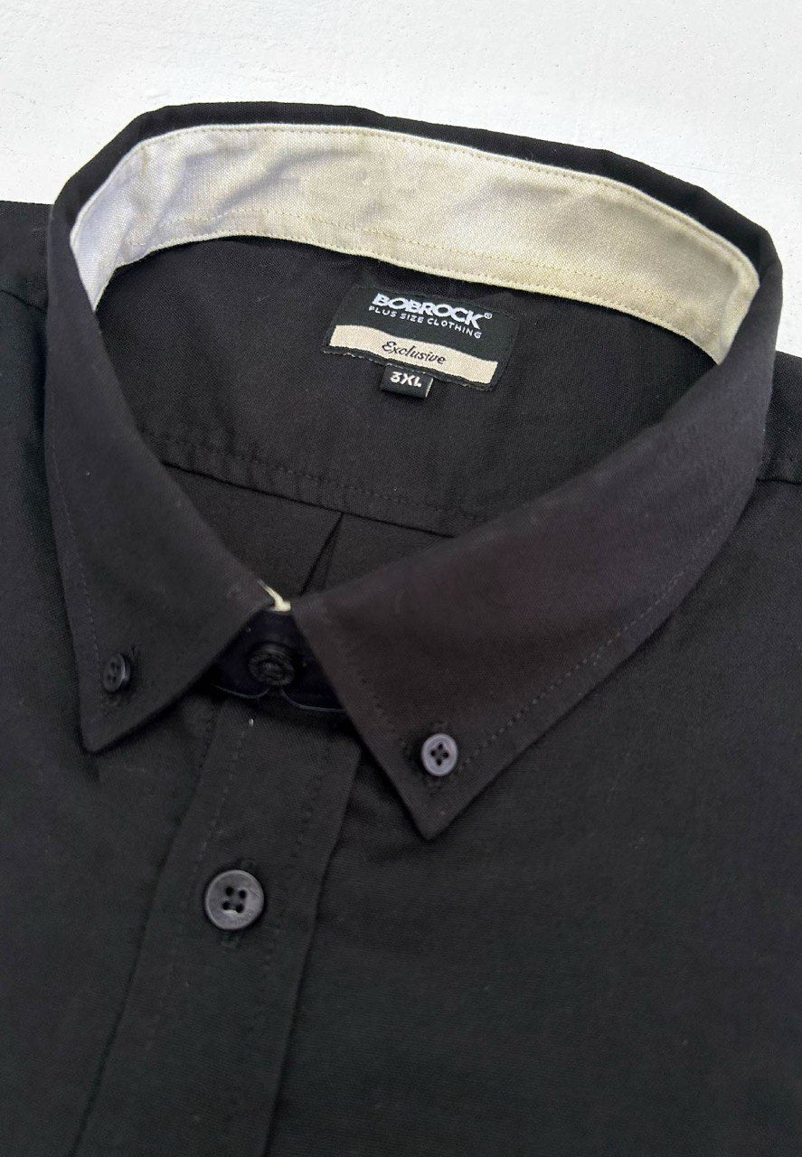 Kemeja Lelaki Plus Size | Baju Lelaki Plus Size | Plus Size Shirt | Baju Plus Size | Big Size Shirt #color_Black