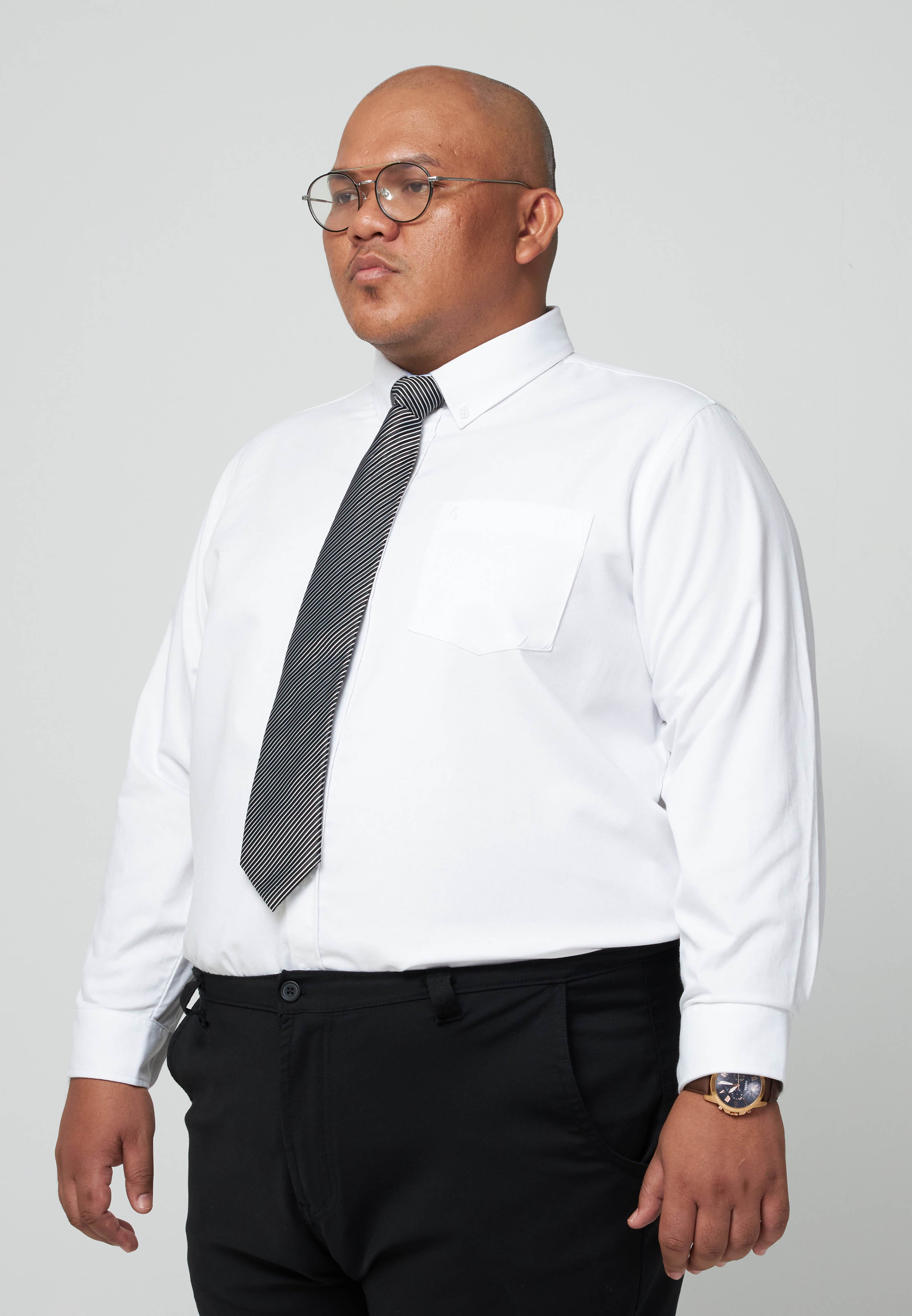 Kemeja Lelaki Plus Size | Baju Lelaki Plus Size | Plus Size Shirt | Baju Plus Size | Big Size Shirt #color_White