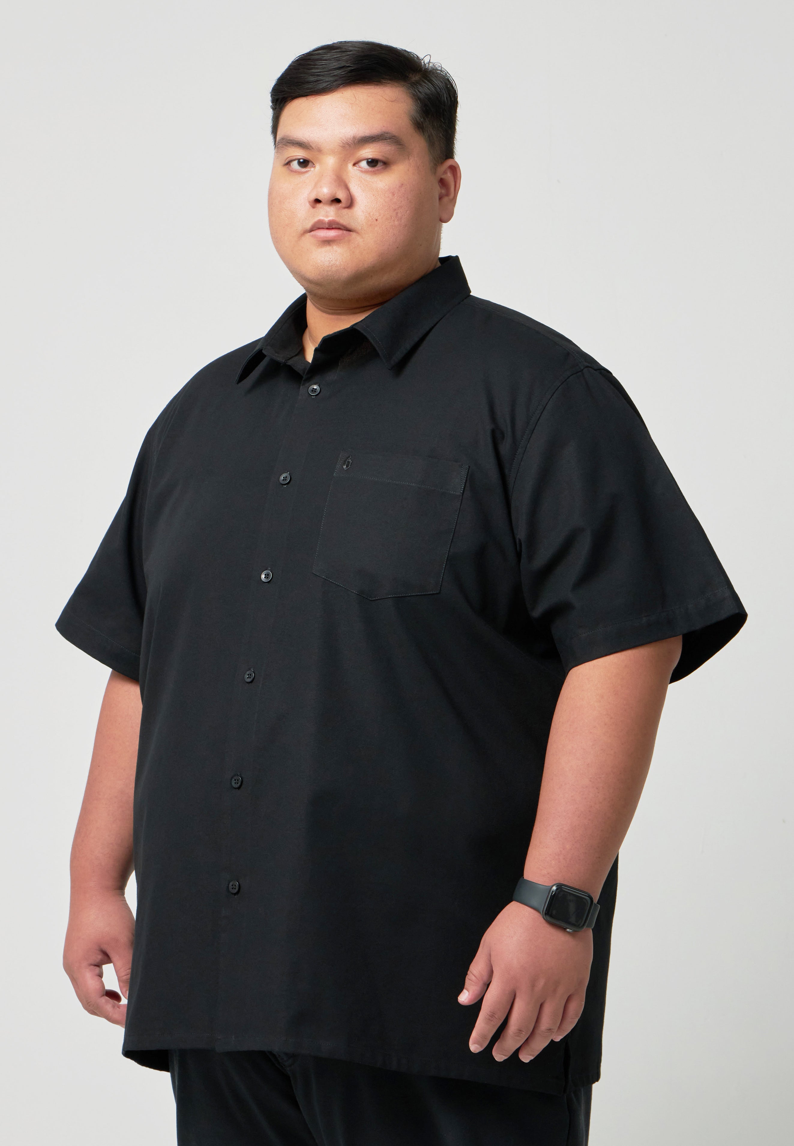 Kemeja Lelaki Plus Size | Baju Lelaki Plus Size | Plus Size Shirt | Baju Plus Size | Big Size Shirt #color_Black