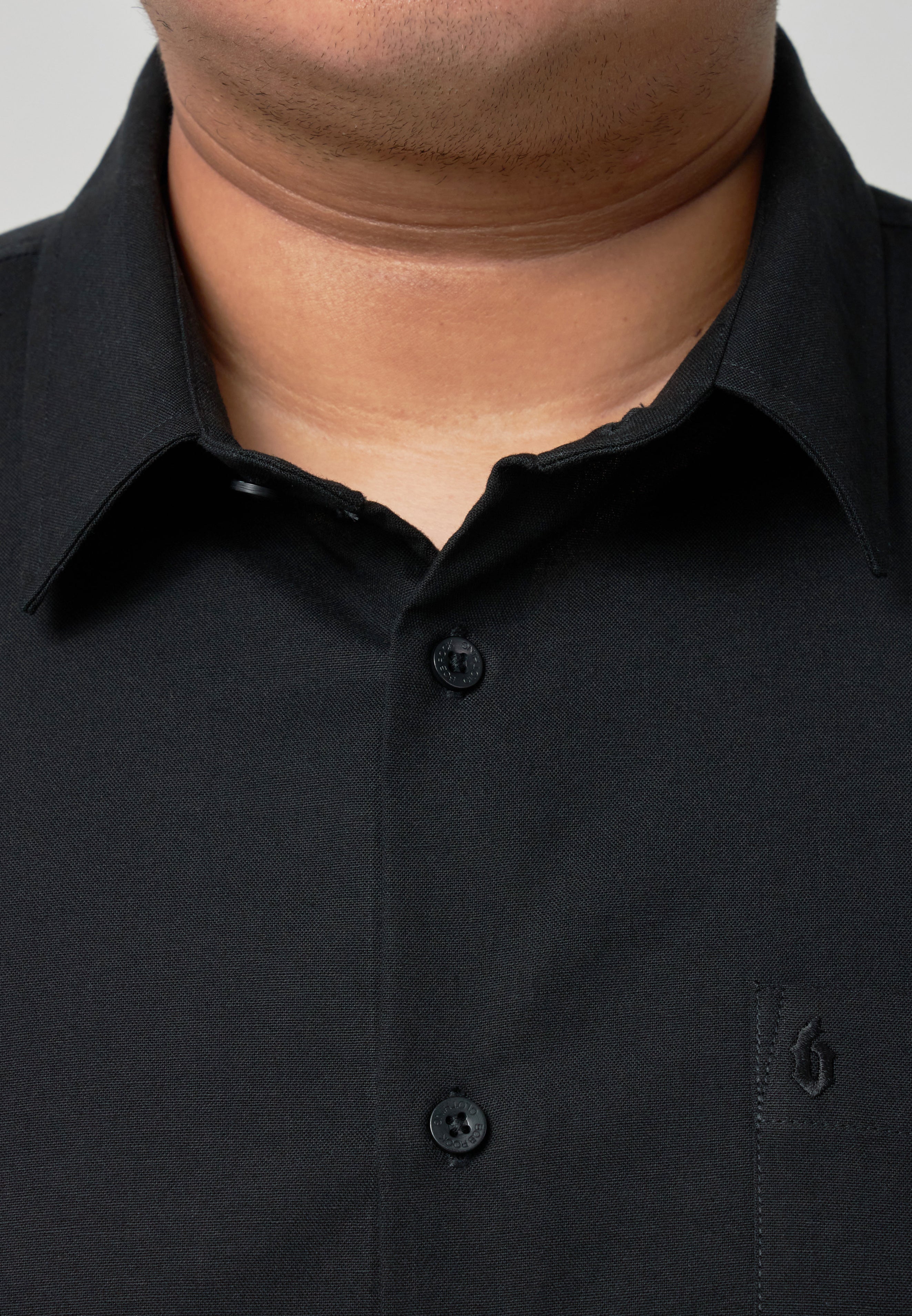 Kemeja Lelaki Plus Size | Baju Lelaki Plus Size | Plus Size Shirt | Baju Plus Size | Big Size Shirt #color_Black