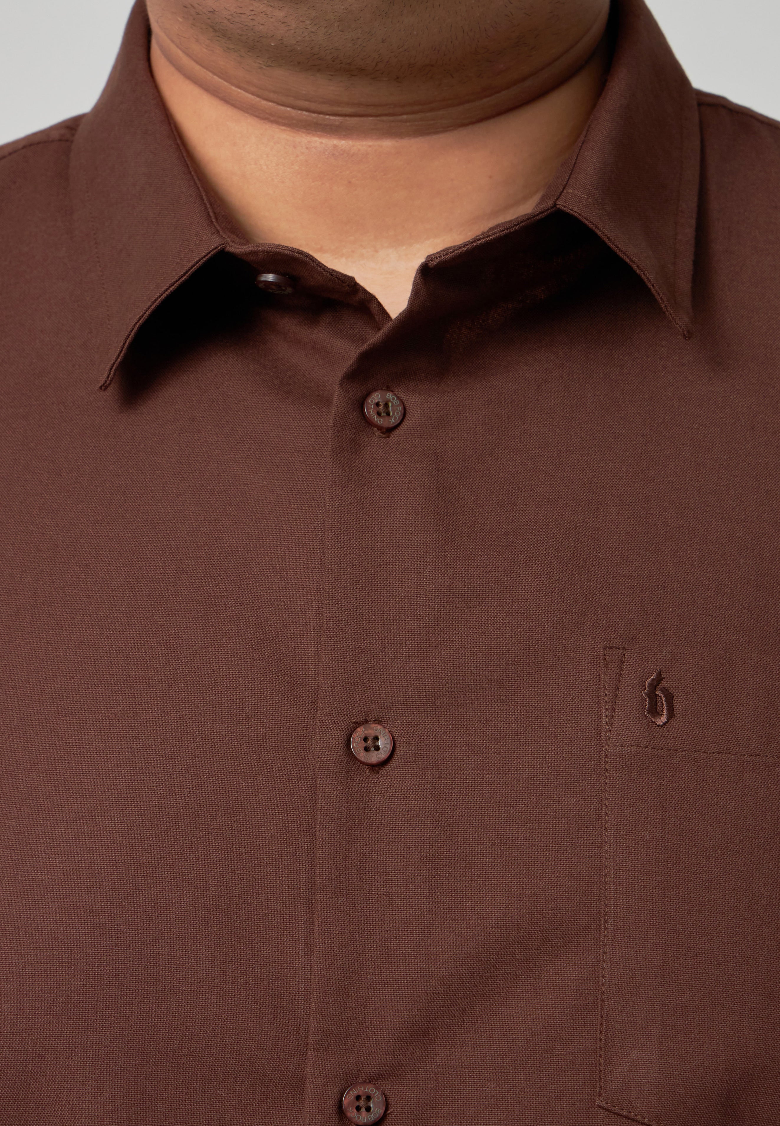 Kemeja Lelaki Plus Size | Baju Lelaki Plus Size | Plus Size Shirt | Baju Plus Size | Big Size Shirt #color_Brown