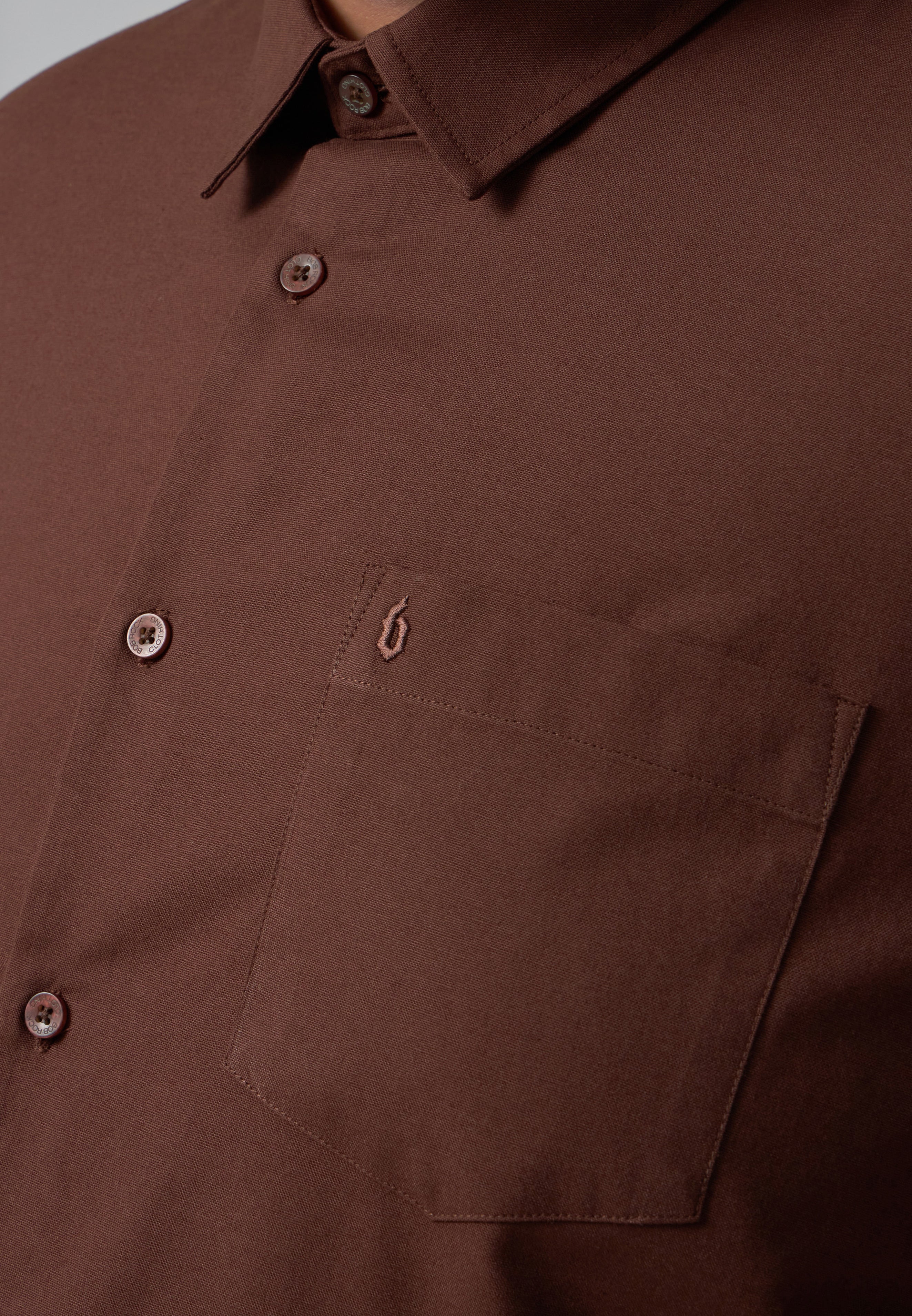 Kemeja Lelaki Plus Size | Baju Lelaki Plus Size | Plus Size Shirt | Baju Plus Size | Big Size Shirt #color_Brown