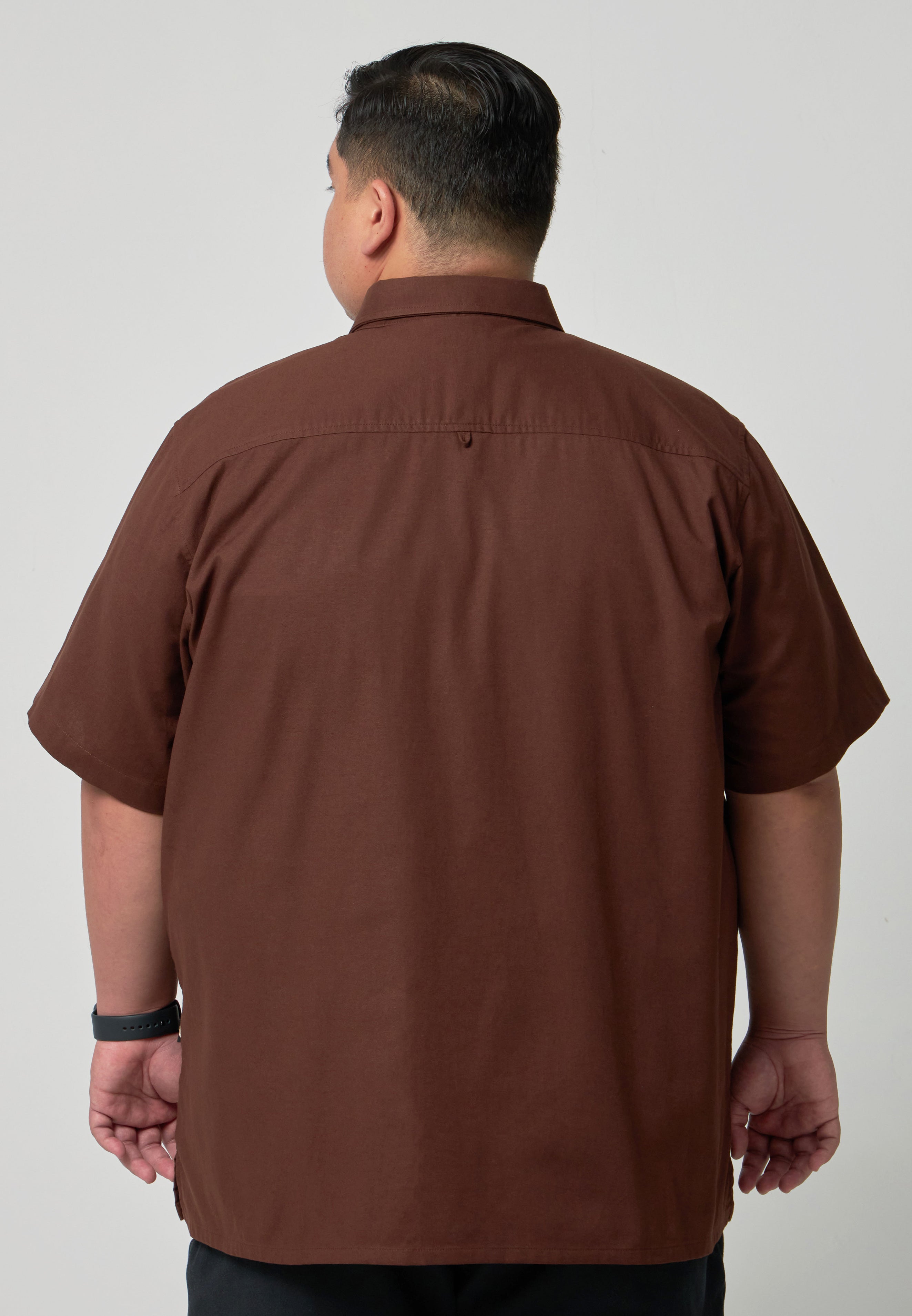 Kemeja Lelaki Plus Size | Baju Lelaki Plus Size | Plus Size Shirt | Baju Plus Size | Big Size Shirt #color_Brown