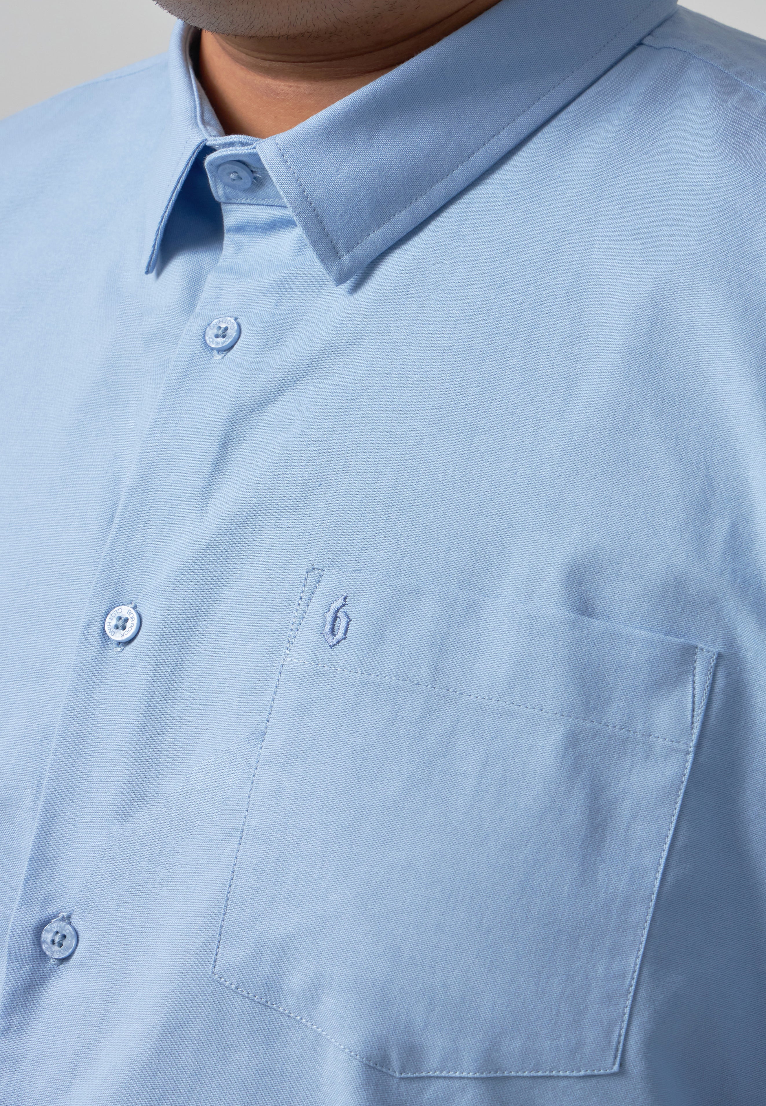 Kemeja Lelaki Plus Size | Baju Lelaki Plus Size | Plus Size Shirt | Baju Plus Size | Big Size Shirt #color_Sky Blue