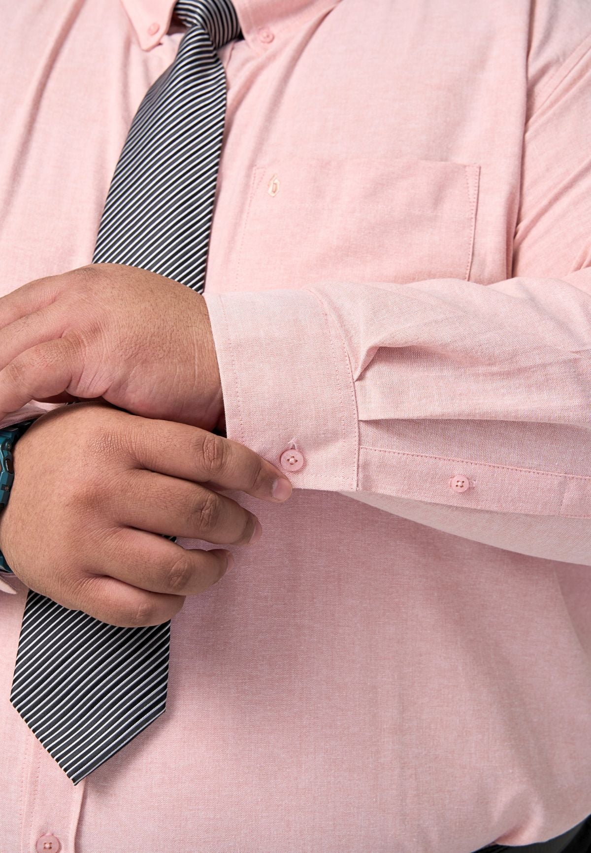 Kemeja Lelaki Plus Size | Baju Lelaki Plus Size | Plus Size Shirt | Baju Plus Size | Big Size Shirt #color_Salmon Pink