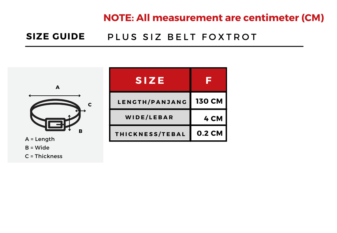Clip On Plus Size Belt Foxtrot