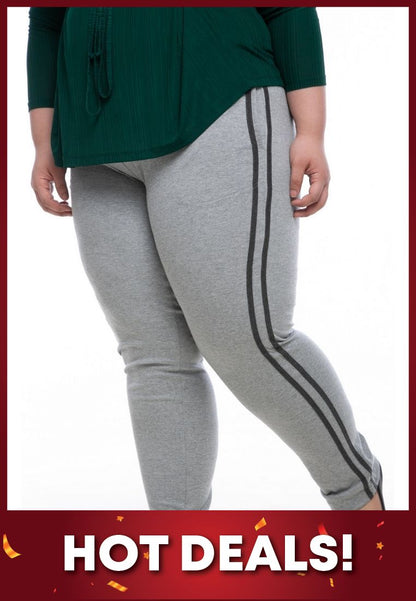 seluar wanita saiz besar plus size women pants stretchable jogger pants in light grey 
