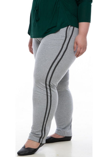 seluar wanita saiz besar plus size women pants stretchable jogger pants in light grey 