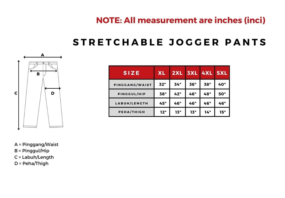 seluar wanita saiz besar plus size women pants stretchable jogger pants 