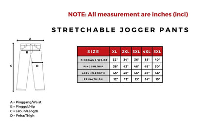 seluar wanita saiz besar plus size women pants stretchable jogger pants 